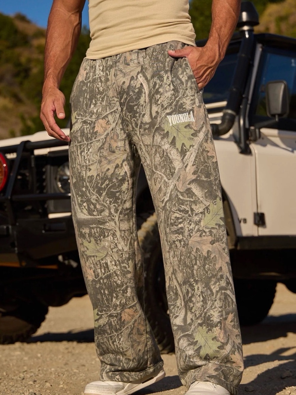 YoungLA Men's Camo Sweatpants - Green & Tan